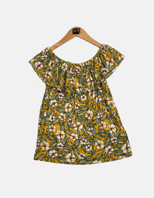 Off-Shoulder Floral Print Dress with Ruffle Detail